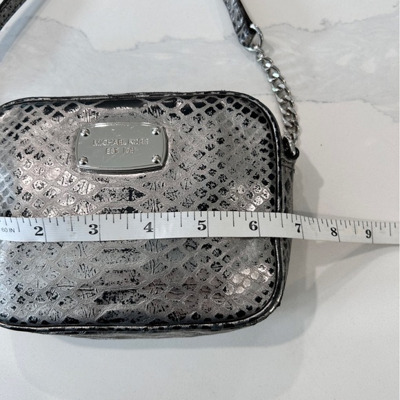 Michael Kors Black Metallic Python Crossbody Mini Bag w/ Bonus Belt Bag - Picture 10 of 16